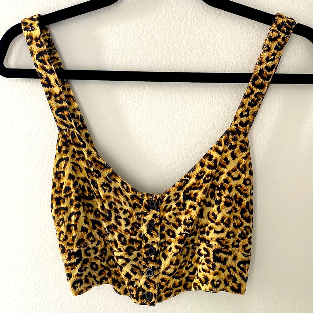 Millau Leopard print bralette top. Size S
